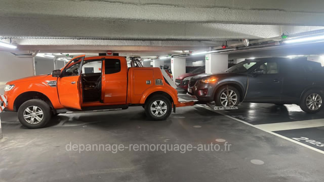 Remorquage de voiture en parking sous-sol Remorquage de voiture en parking sous-sol
